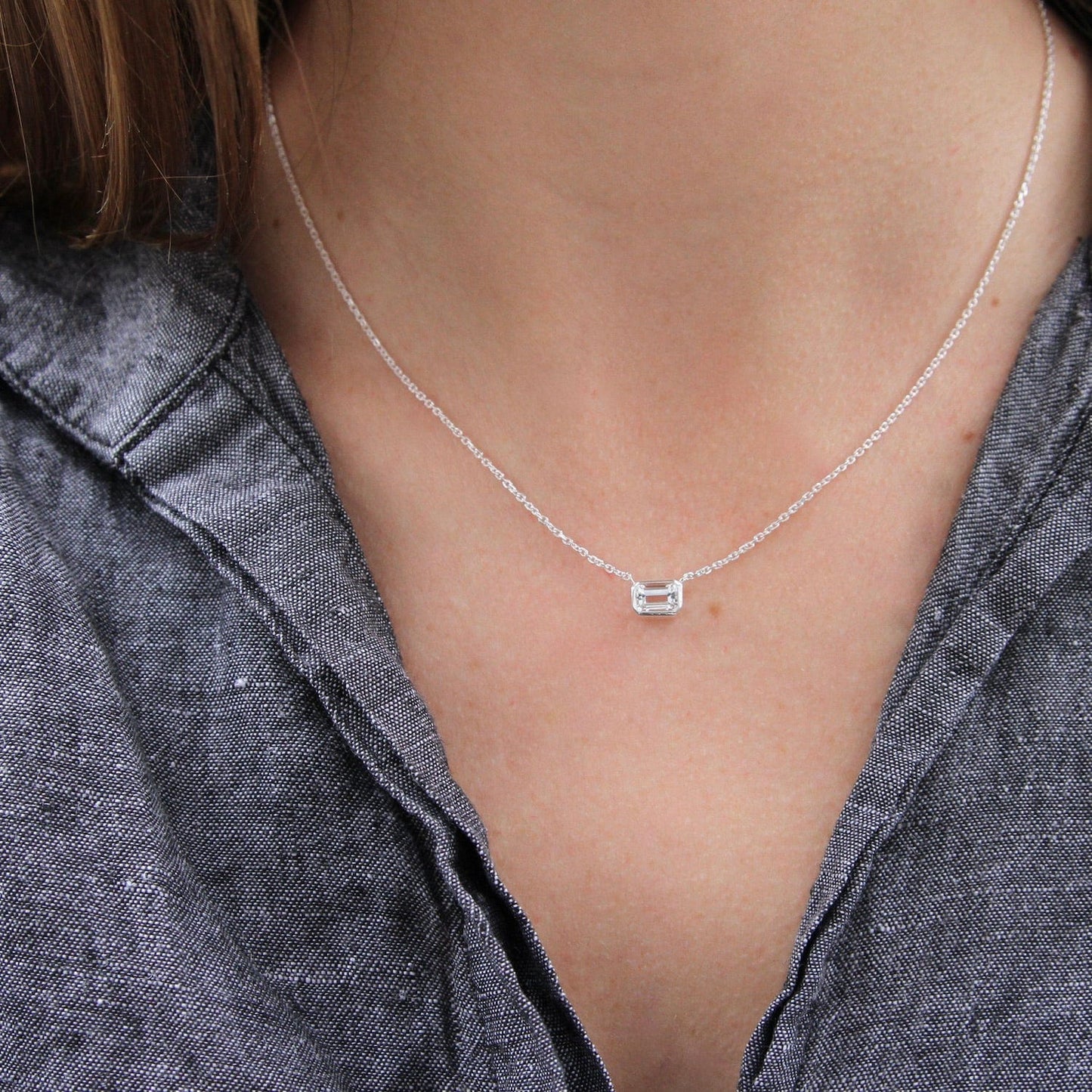 NKL White Topaz Solitaire Necklace