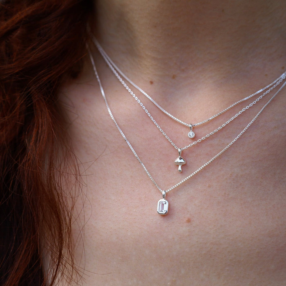 
                  
                    NKL White Topaz Vertical Octagon Necklace - Sterling Silver
                  
                