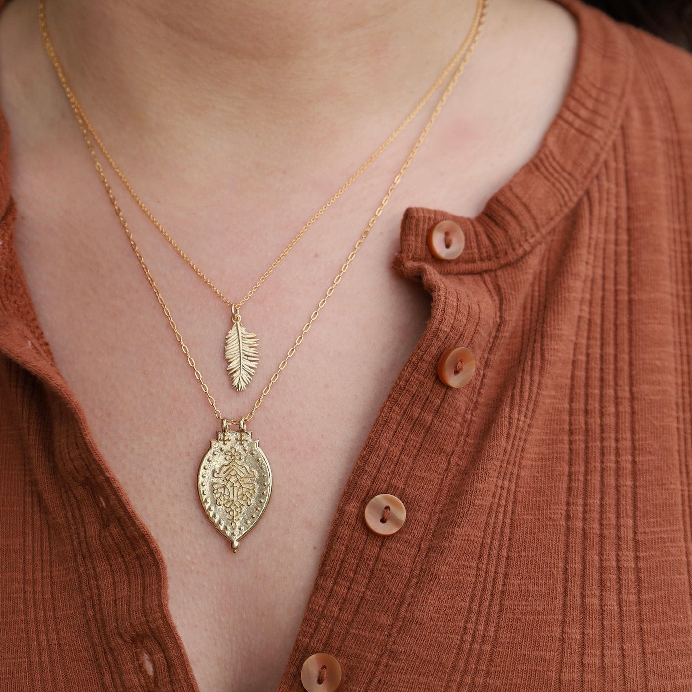 NKL-YB Laxmi Shield Necklace