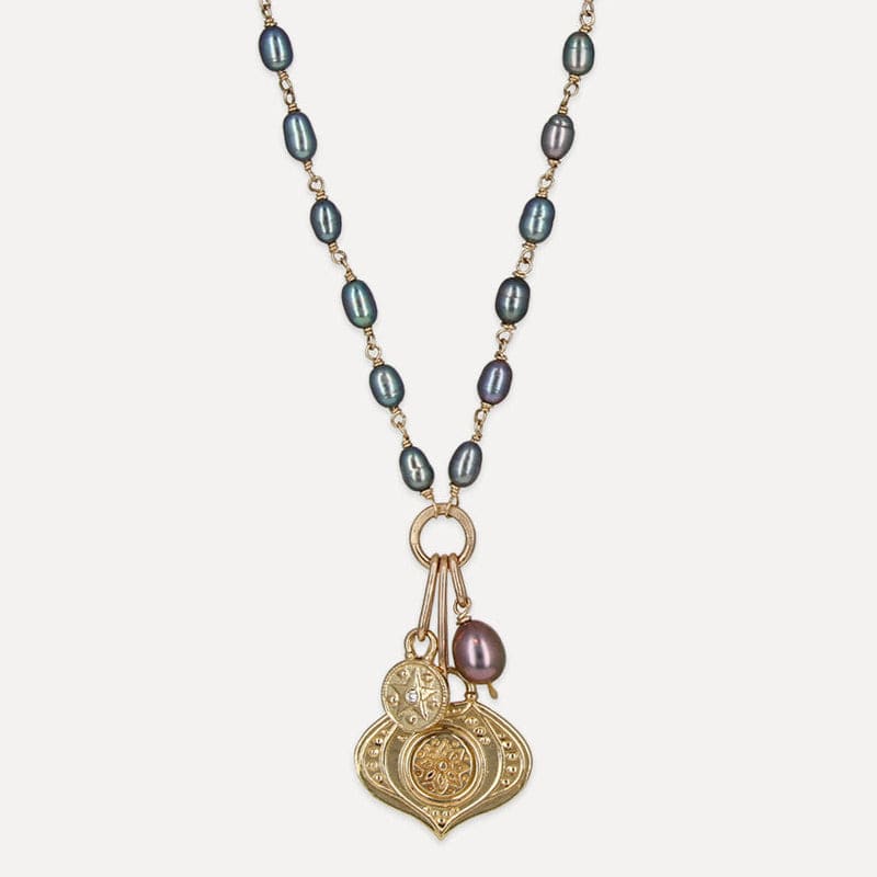 NKL-YB Peacock Pearl Hatha Paloma Necklace