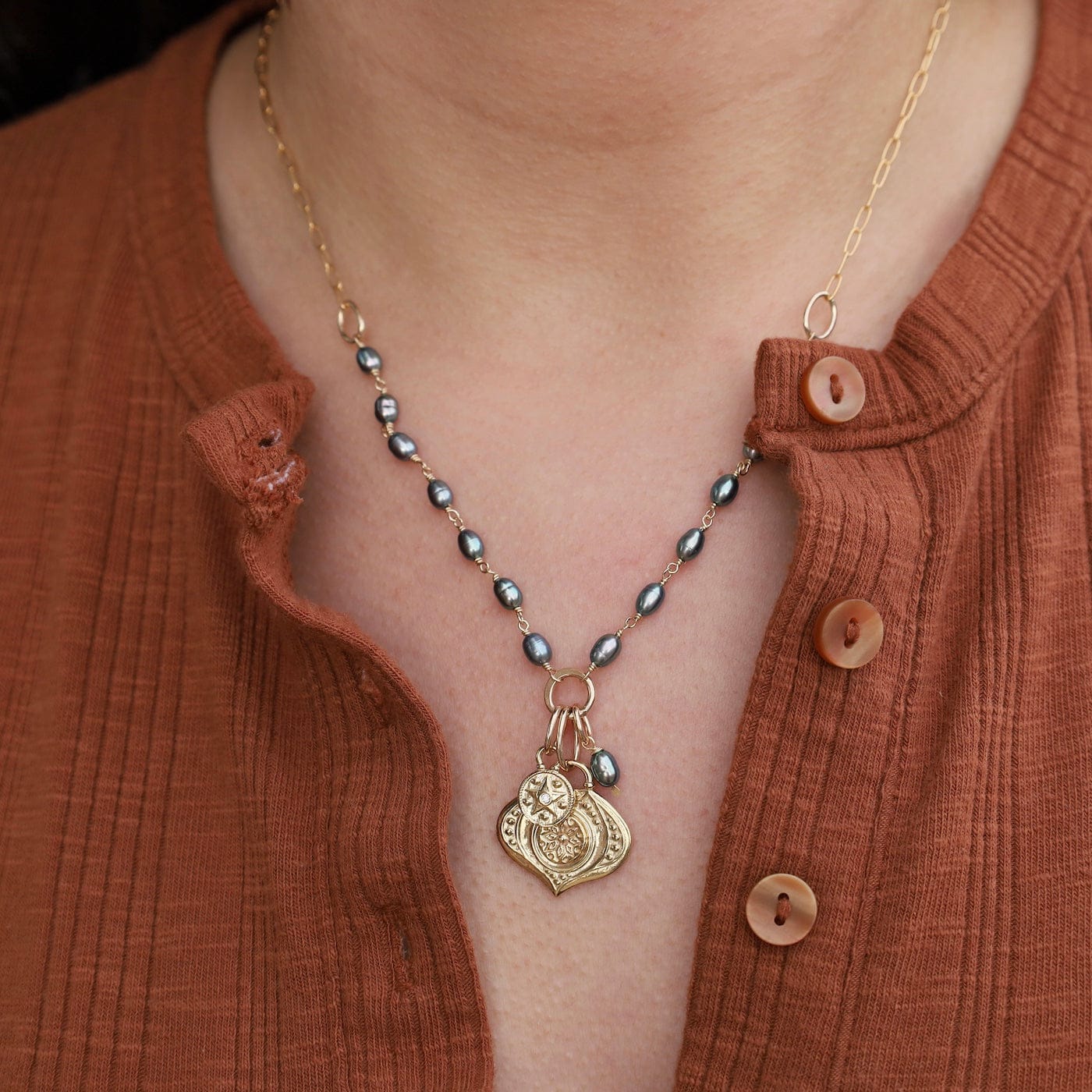 NKL-YB Peacock Pearl Hatha Paloma Necklace