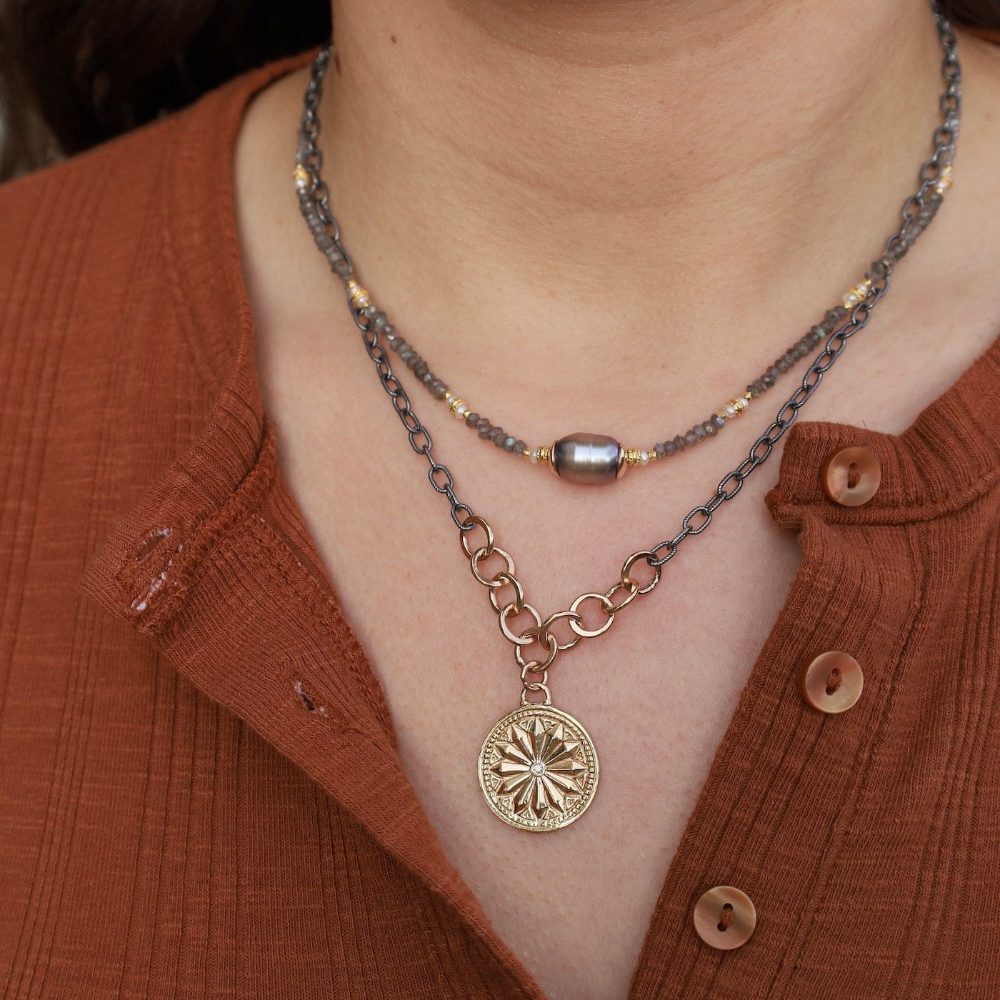 NKL-YB Sun Lotus Indra Necklace