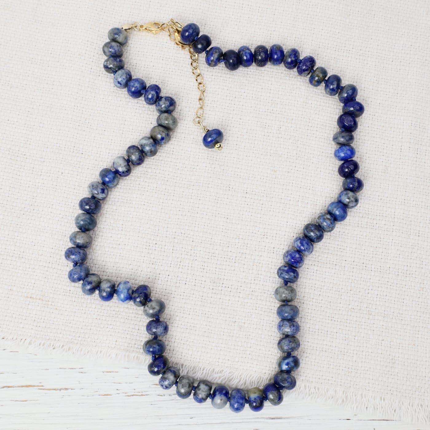 NKLGPL Sodalite 8mm Hand Knotted Beaded Necklace