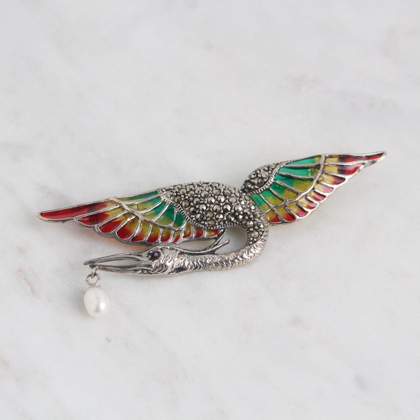 PIN Art Nouveau Flying Crane Pin