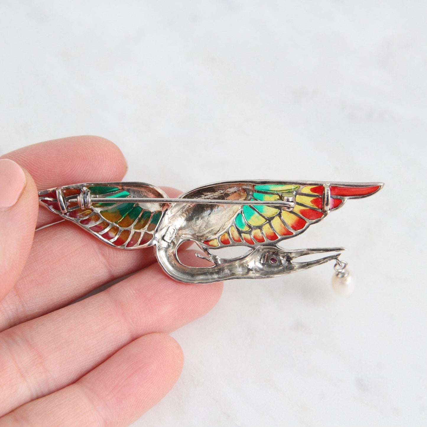 PIN Art Nouveau Flying Crane Pin