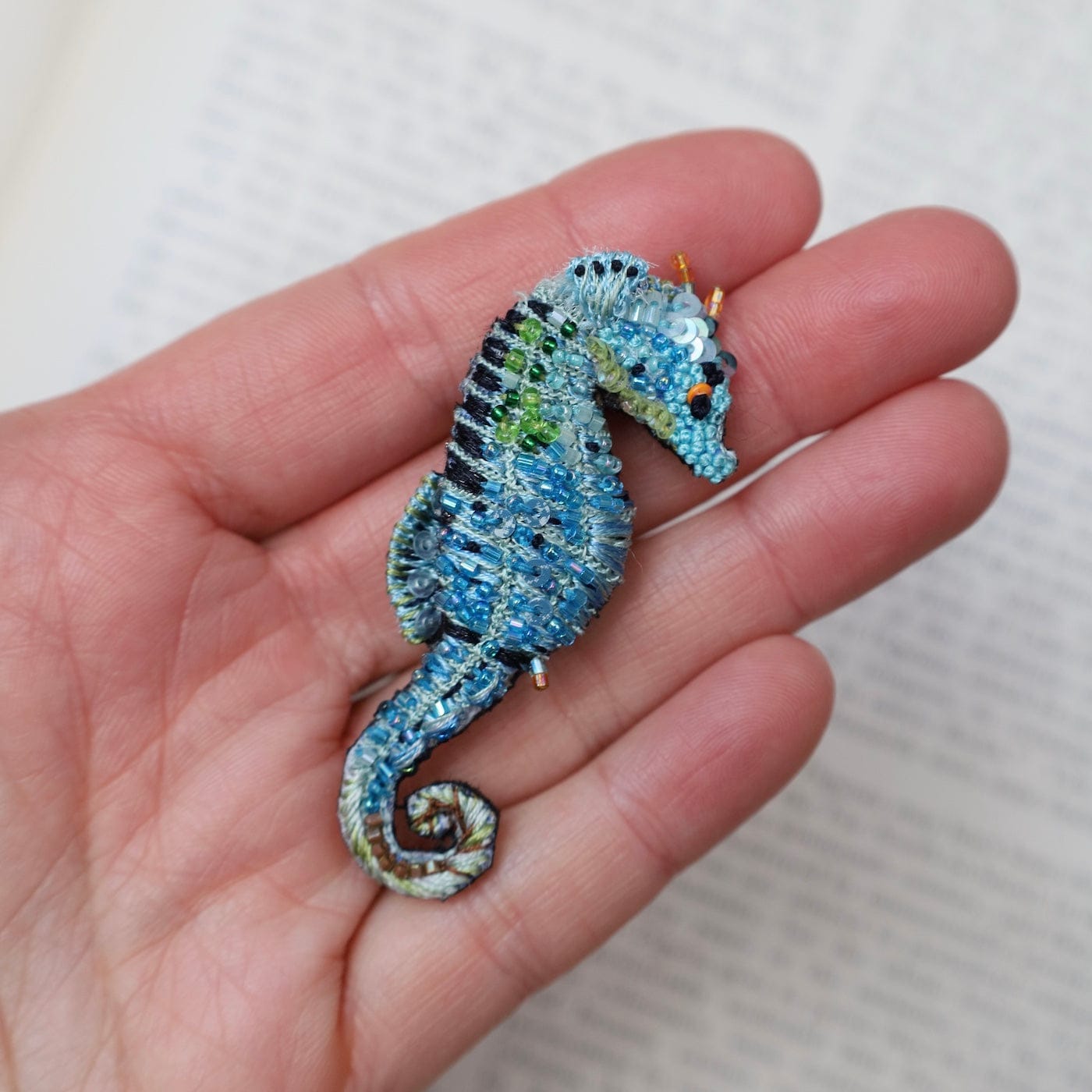 PIN Blue Seahorse Brooch Pin