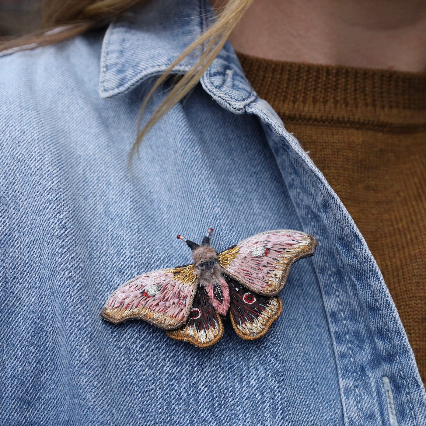 PIN Emperor Mopane Moth  Brooch Pin