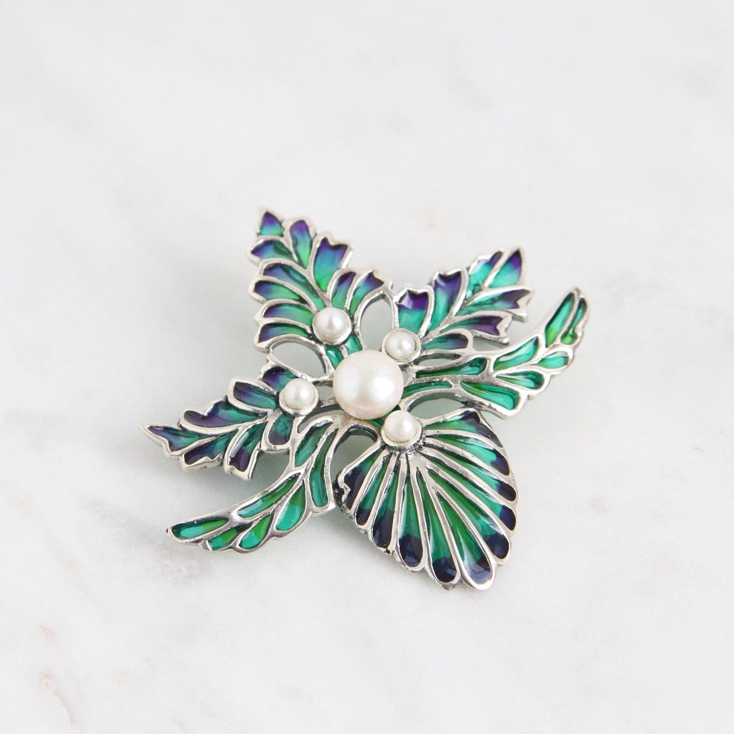 PIN Enamel Art Nouveau Orchid Pin