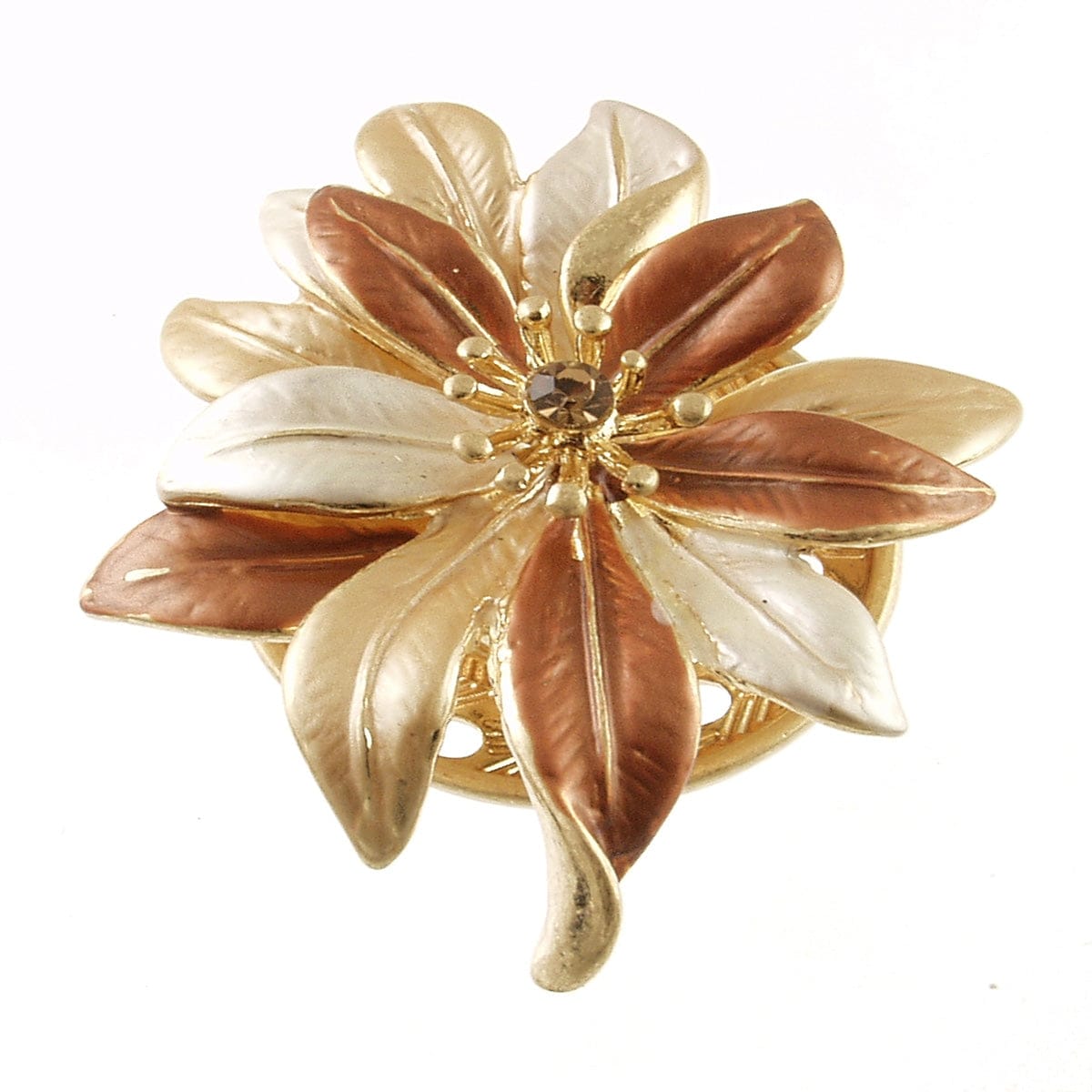 PIN-JM Bronze Harvest Blossom Magnetic Brooch