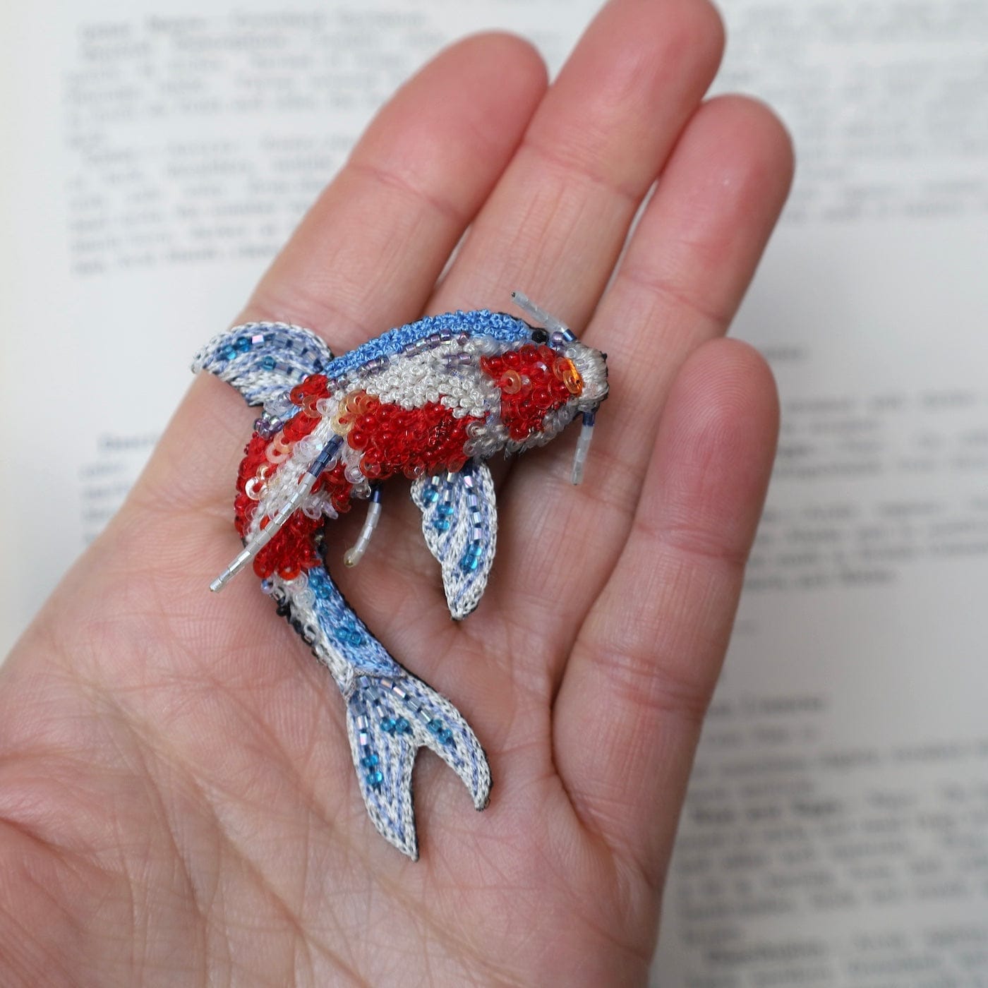 PIN Kohaku Koi Fish Brooch Pin