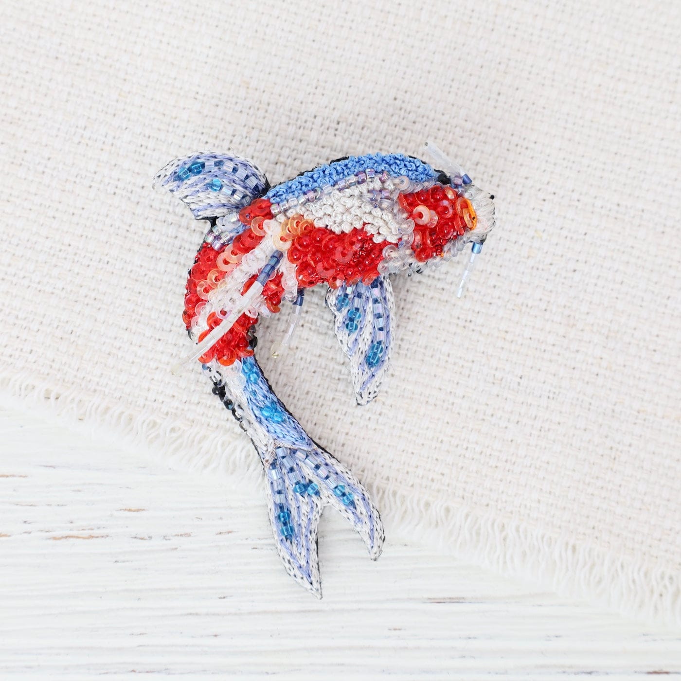 PIN Kohaku Koi Fish Brooch Pin