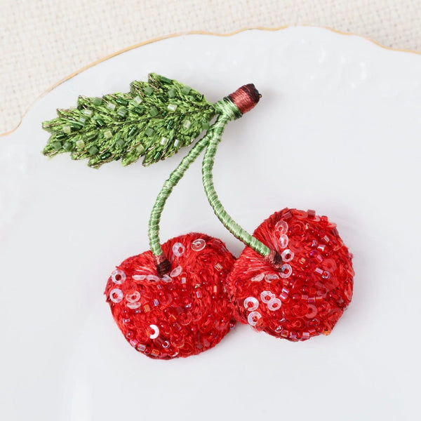 アクセサリー tanakadaisuke Red cherry brooch North Star Cherry Brooch Pin – Dandelion Jewelry