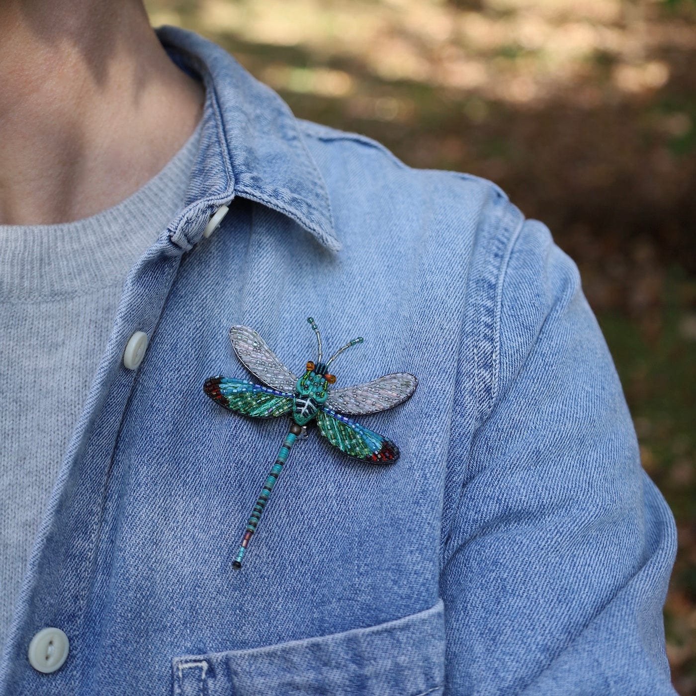 PIN Oriental Greenwing Dragonfly Brooch Pin