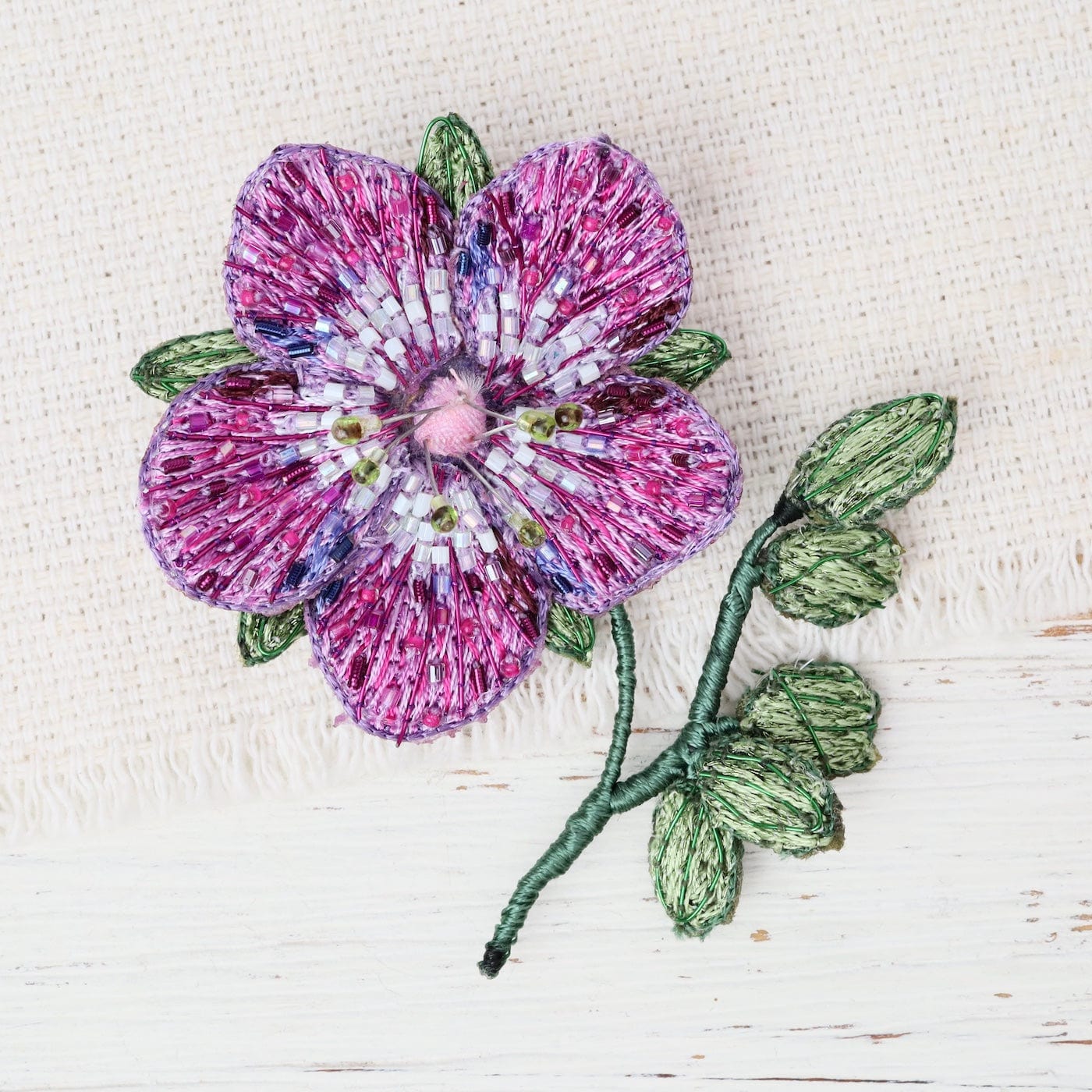 PIN Purple Geranium Brooch Pin