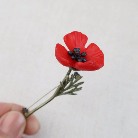 PIN Red Poppy Brooch