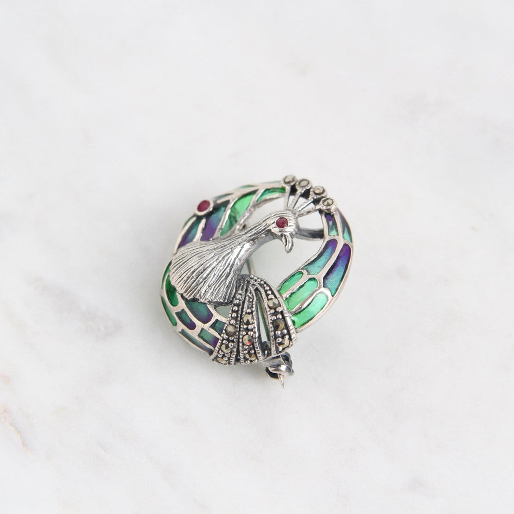 
                      
                        PIN Sterling Silver Enamel Peacock Pin
                      
                    