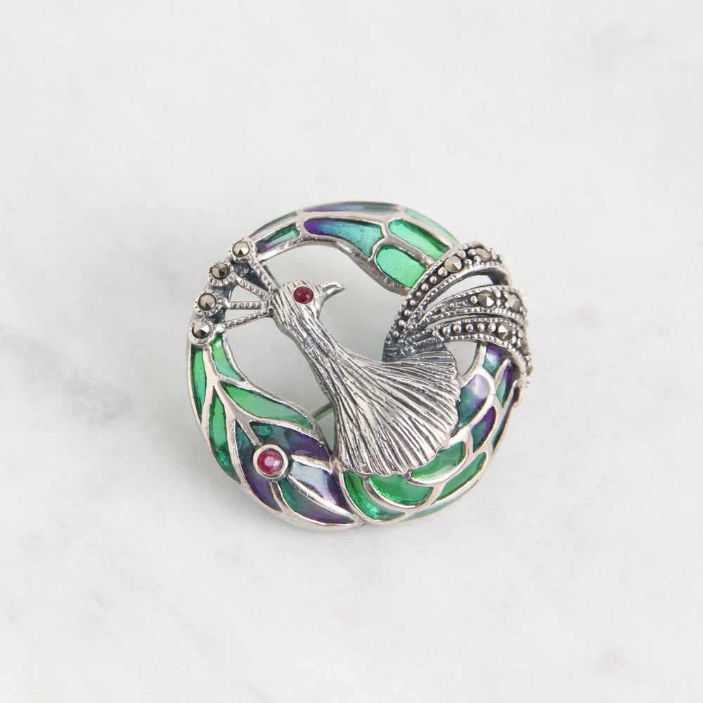 
                      
                        PIN Sterling Silver Enamel Peacock Pin
                      
                    