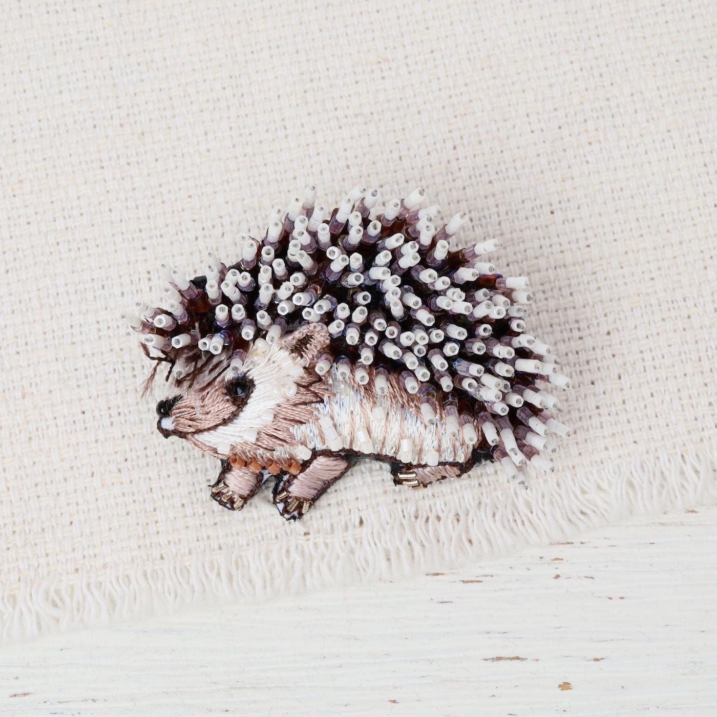 PIN White Breasted Hedgehog Brooch Pin