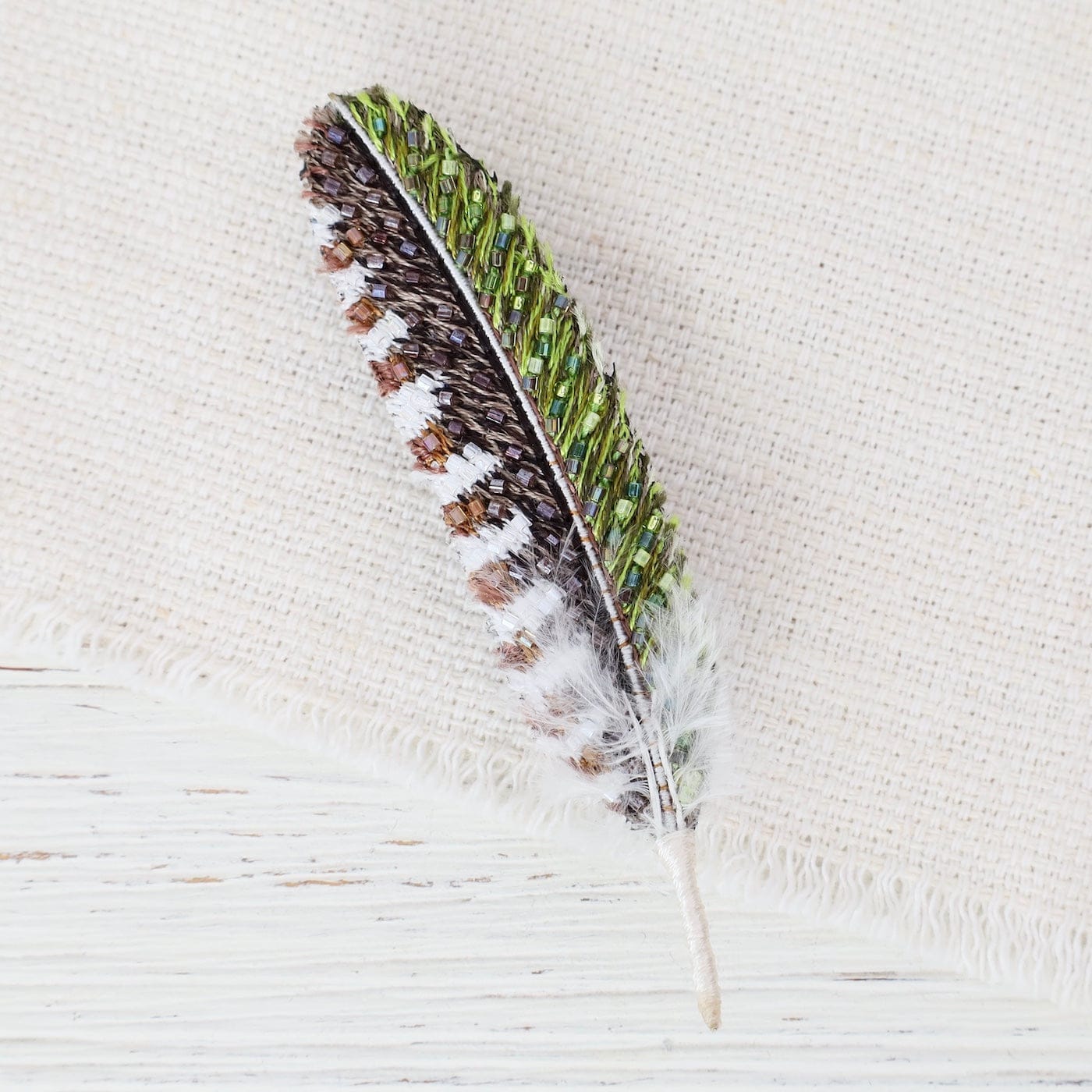 PIN Woodpecker Feather Brooch Pin