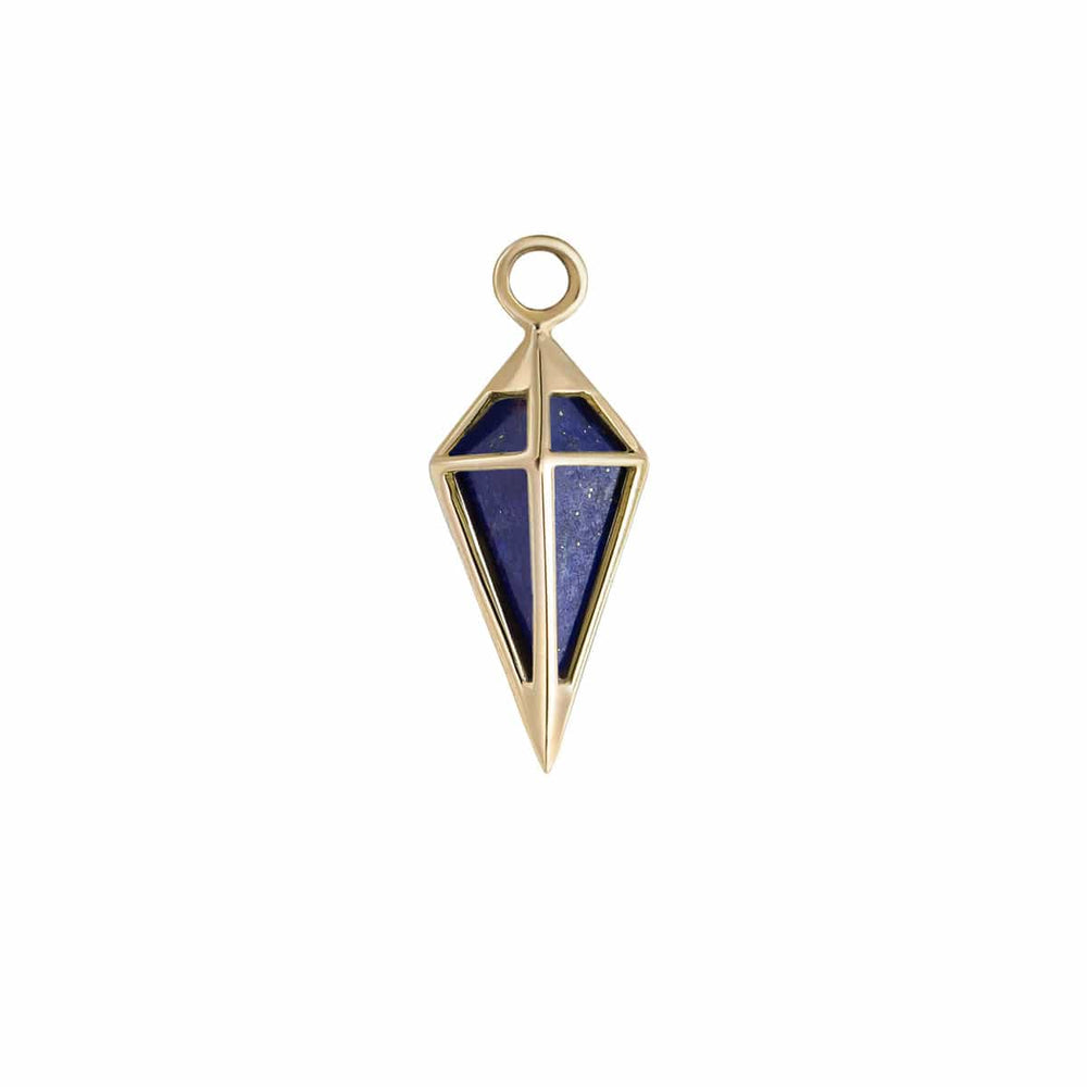 PLQ-9K 9k Yellow Gold Short Point Pendulum Plaque - Lapis