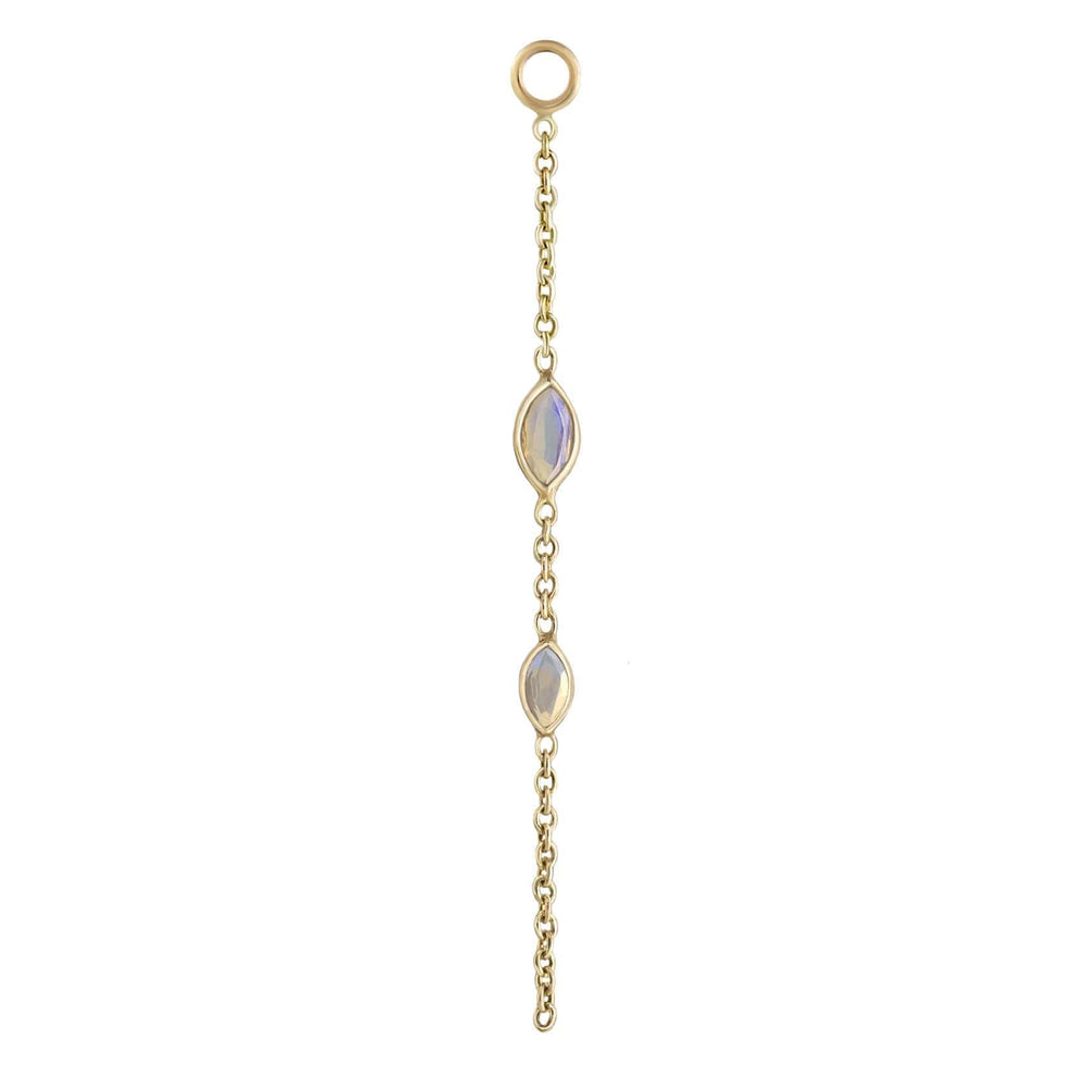 
                  
                    PLQ-9K Small Double Marquise Gemstone Chain Plaque - Opal - Sold as Single
                  
                