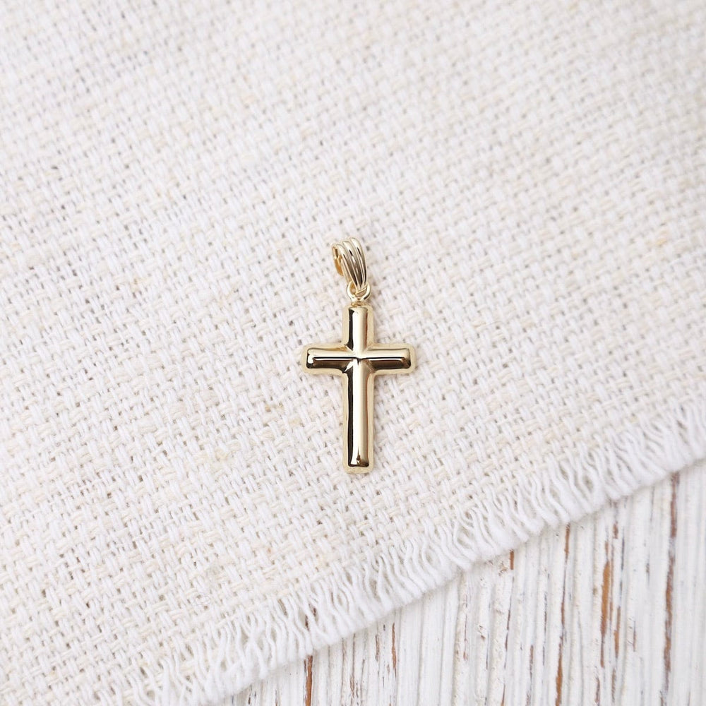 
                      
                        PND-14K 14k Small Plain Knife Edge Cross Pendant
                      
                    