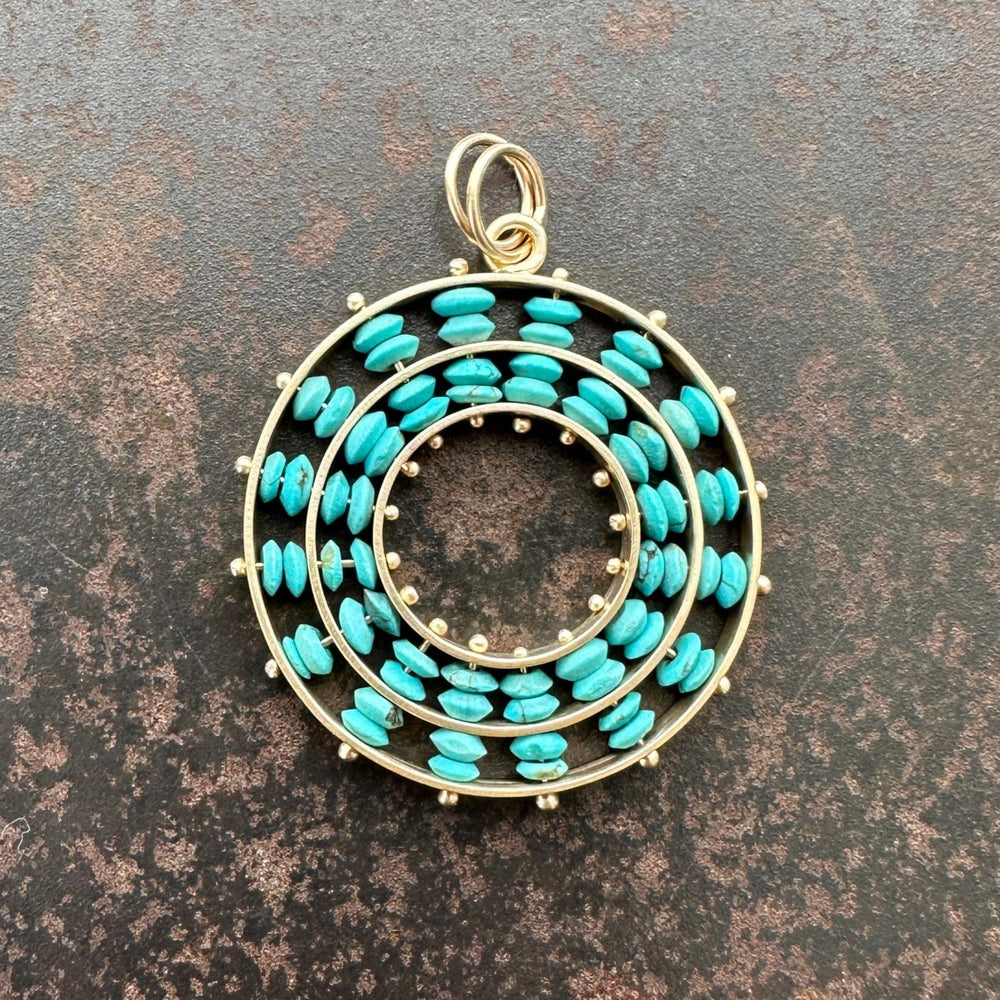 
                  
                    PND-14K Persian Turquoise Concentric Pendant
                  
                