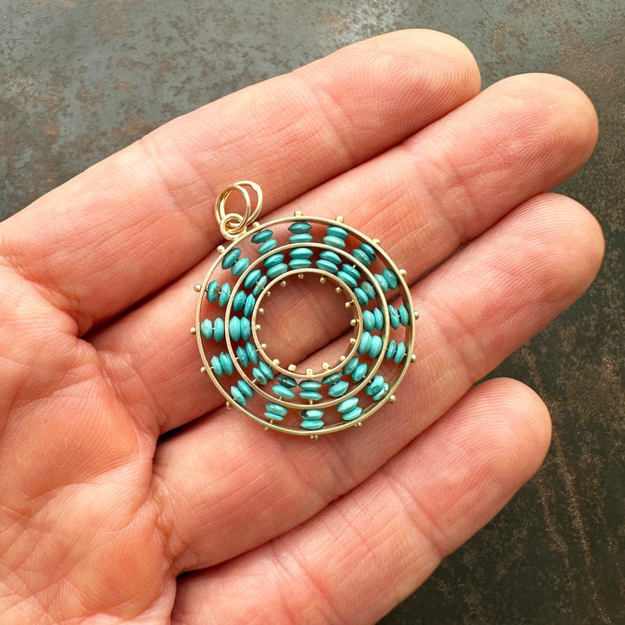 
                  
                    PND-14K Persian Turquoise Concentric Pendant
                  
                