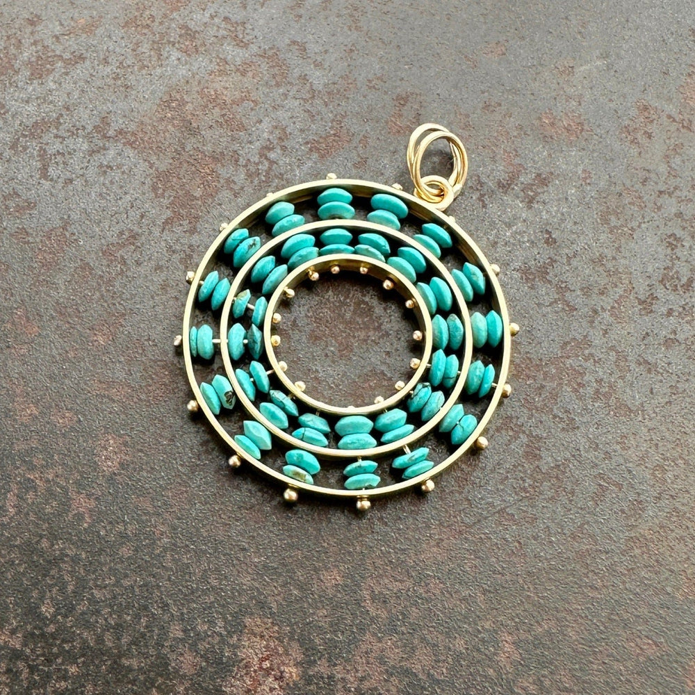 
                  
                    PND-14K Persian Turquoise Concentric Pendant
                  
                