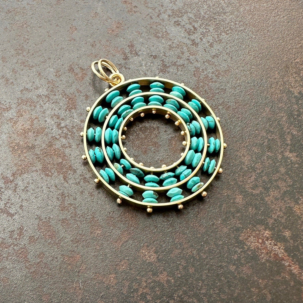 
                  
                    PND-14K Persian Turquoise Concentric Pendant
                  
                