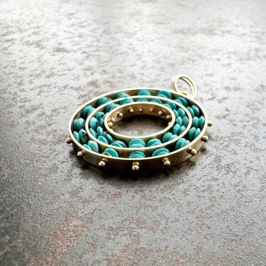 
                  
                    PND-14K Persian Turquoise Concentric Pendant
                  
                