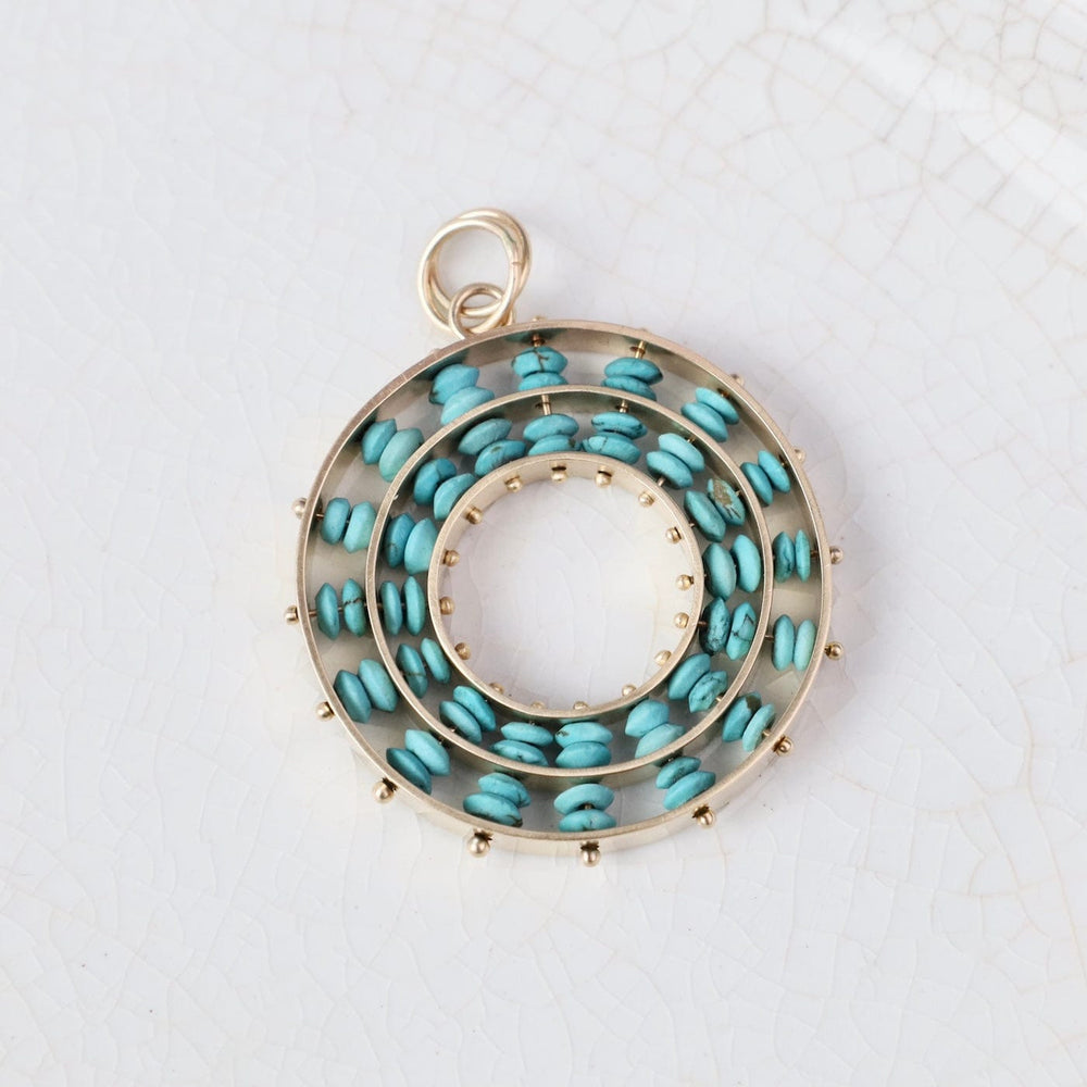 PND-14K Persian Turquoise Concentric Pendant