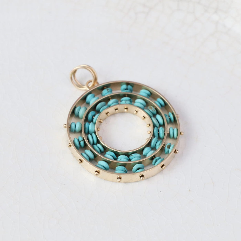 
                  
                    PND-14K Persian Turquoise Concentric Pendant
                  
                