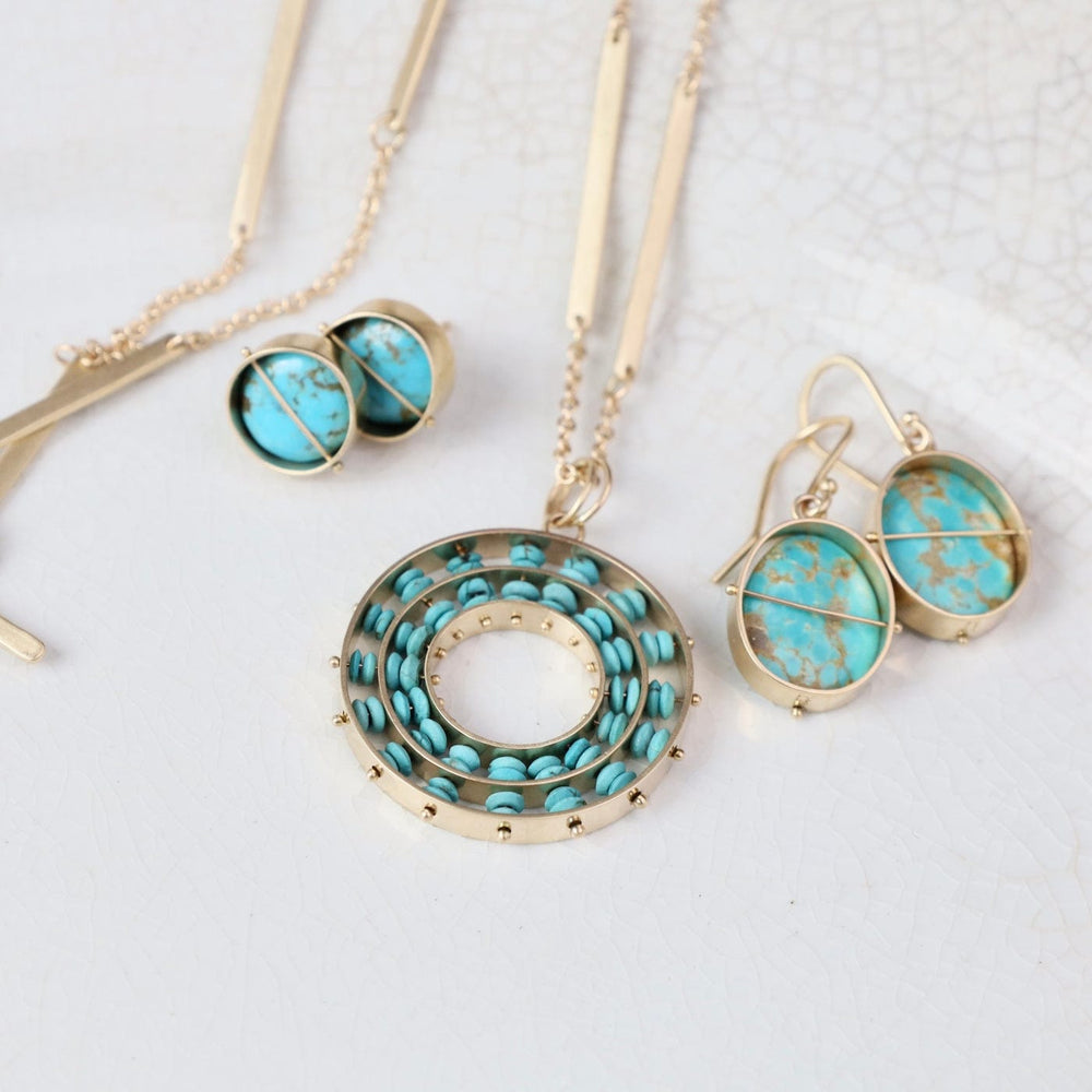 
                  
                    PND-14K Persian Turquoise Concentric Pendant
                  
                