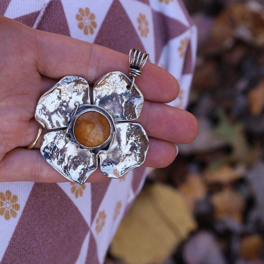 
                      
                        PND Large Flower Pendant with Yellow Jasper
                      
                    