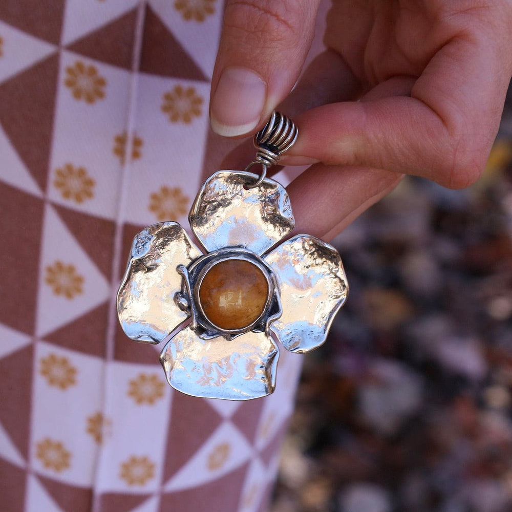 
                      
                        PND Large Flower Pendant with Yellow Jasper
                      
                    