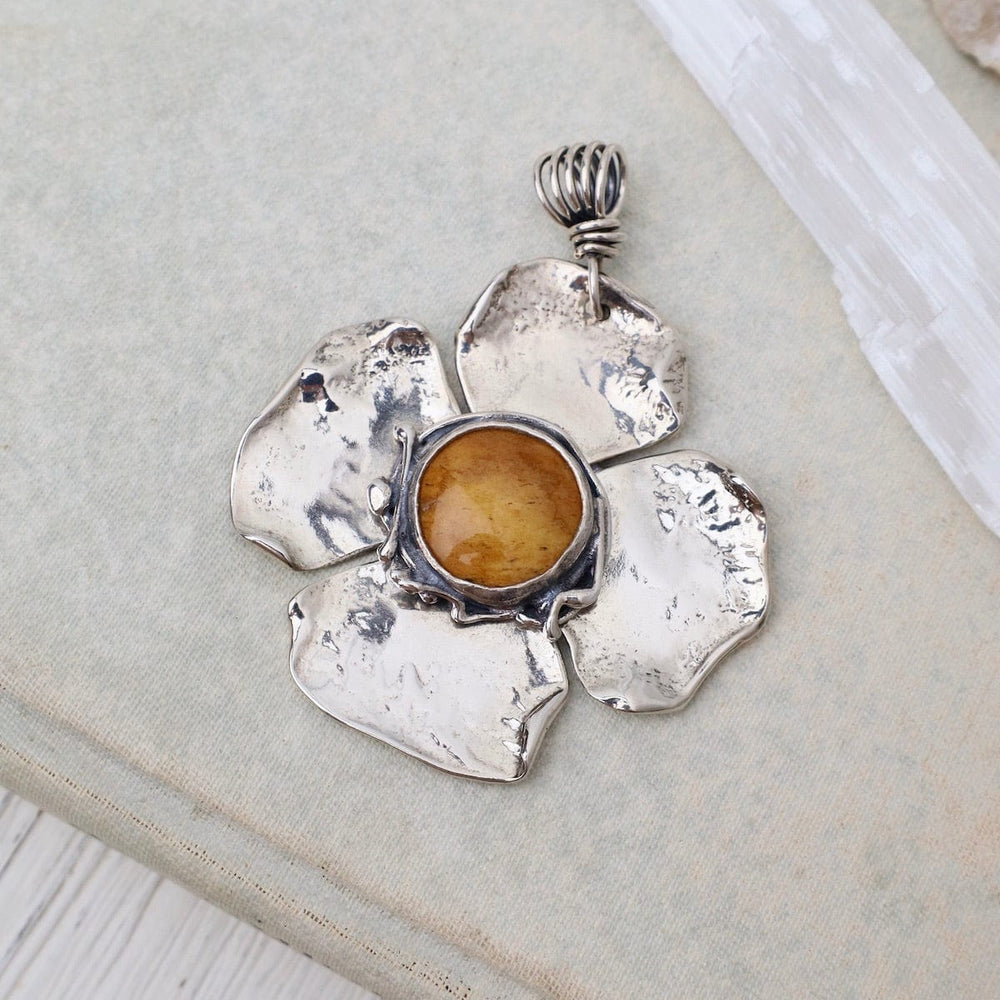 
                      
                        PND Large Flower Pendant with Yellow Jasper
                      
                    