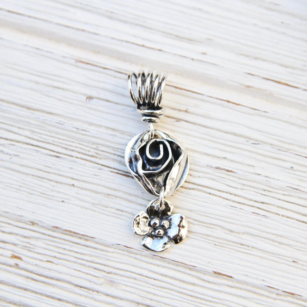 
                      
                        PND Rose & Dogwood Dangle Pendant on Vine Bail
                      
                    