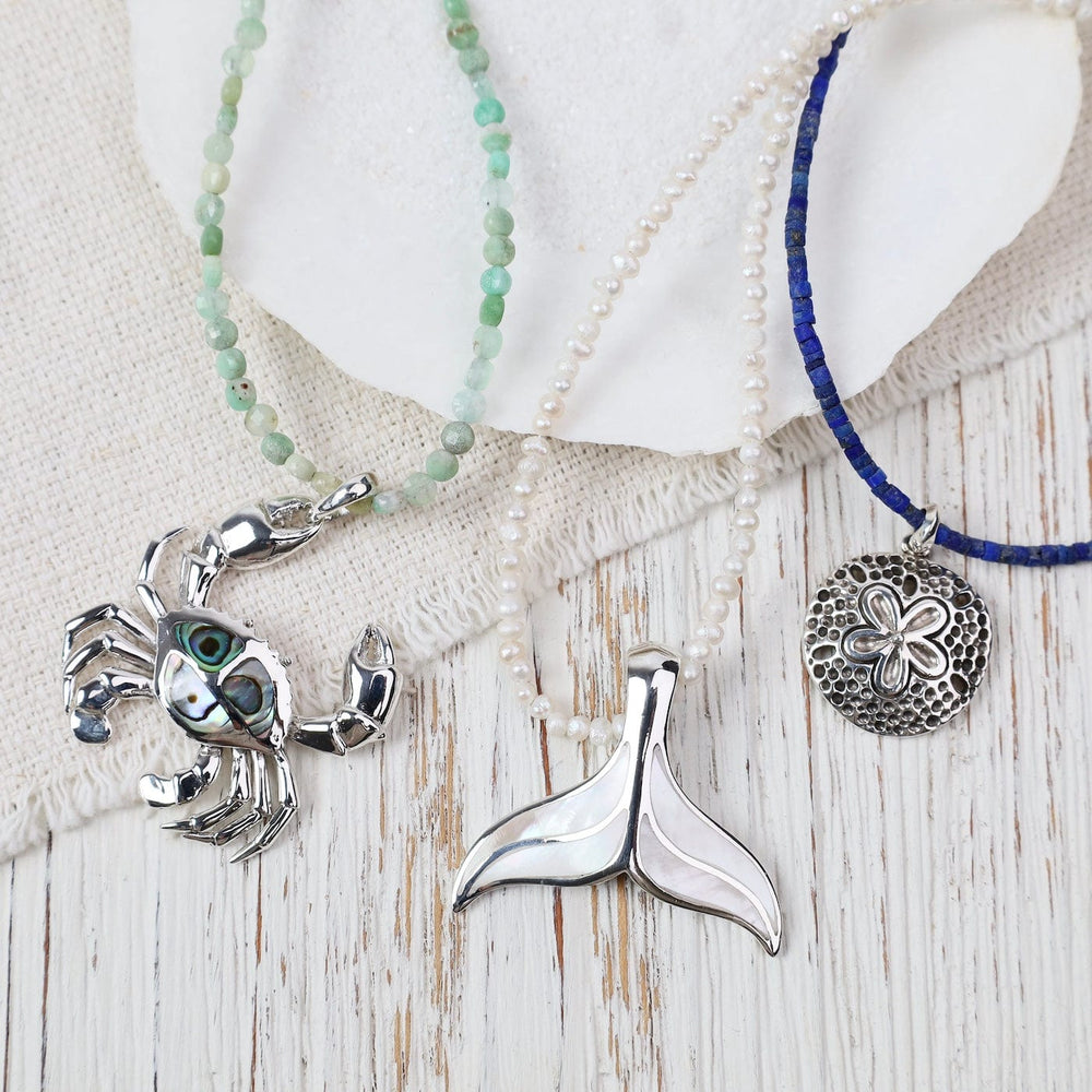 
                  
                    PND Sterling Silver Crab Pendant with Abalone Inlay -
                  
                