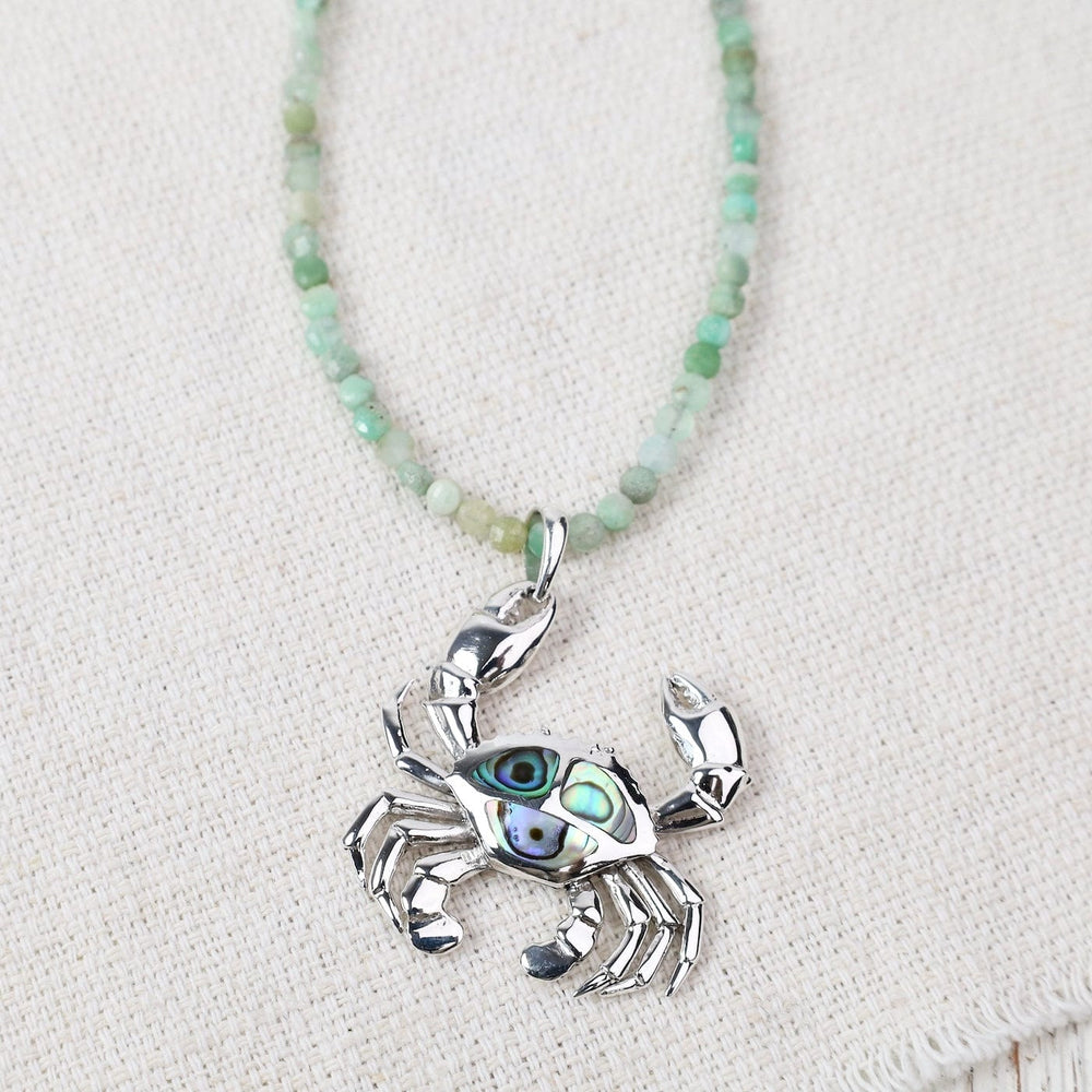 
                  
                    PND Sterling Silver Crab Pendant with Abalone Inlay -
                  
                
