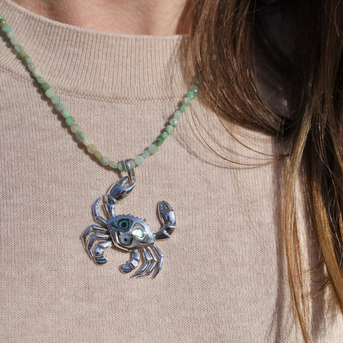 PND Sterling Silver Crab Pendant with Abalone Inlay - Pendant Only