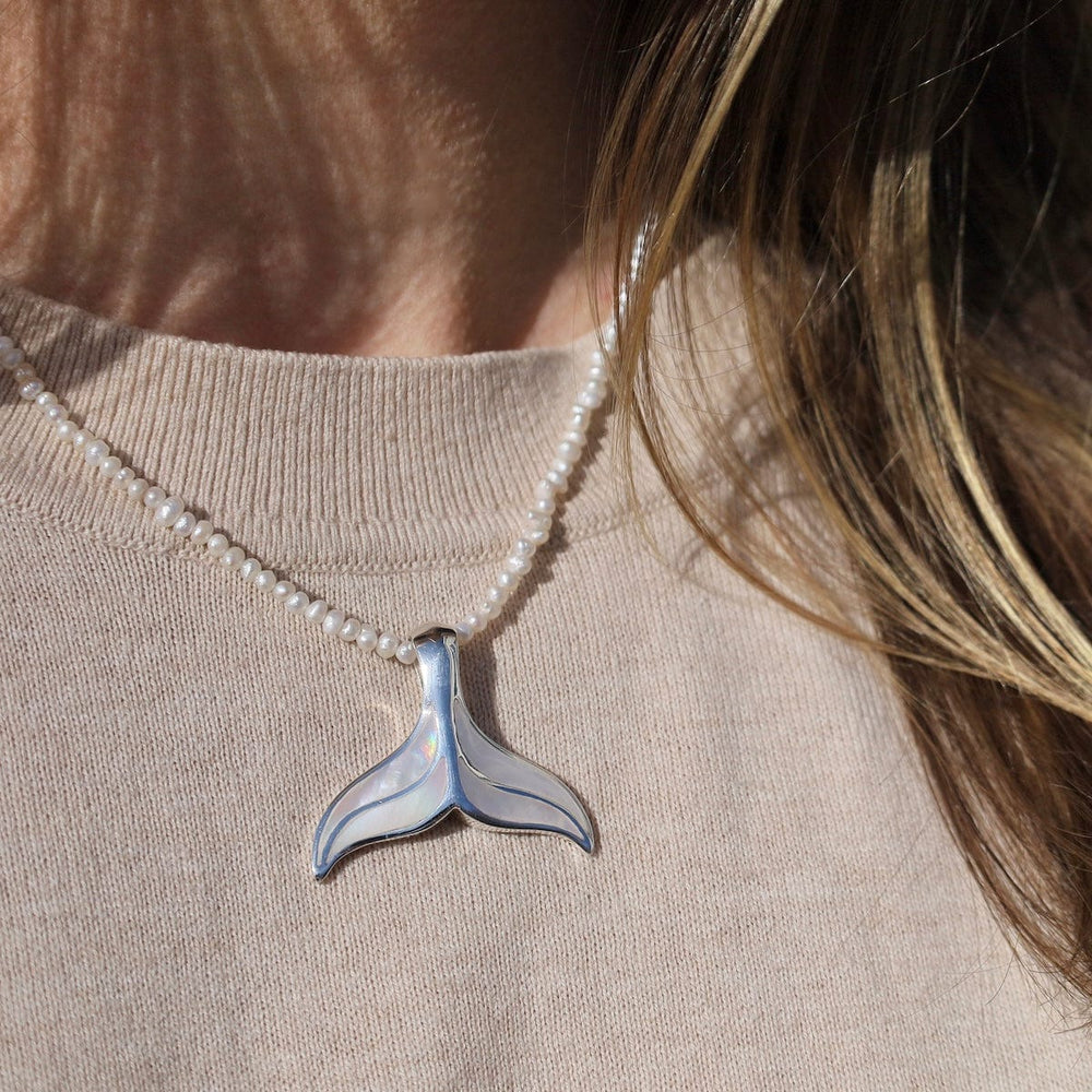 
                  
                    PND Sterling Silver Large Whale Tail with Mother Of Pearl Inlay - Pendant Only
                  
                