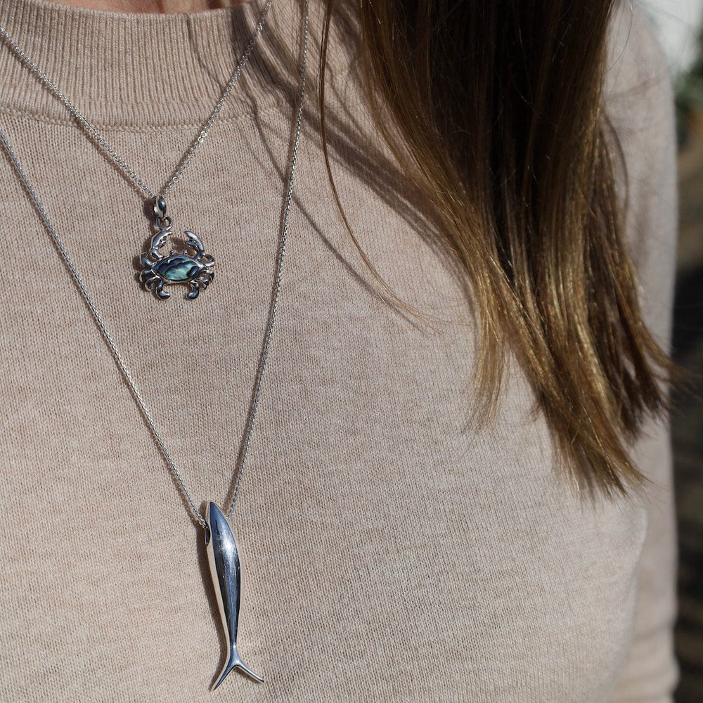 
                  
                    PND Sterling Silver Small Crab with Abalone Inlay Necklace
                  
                