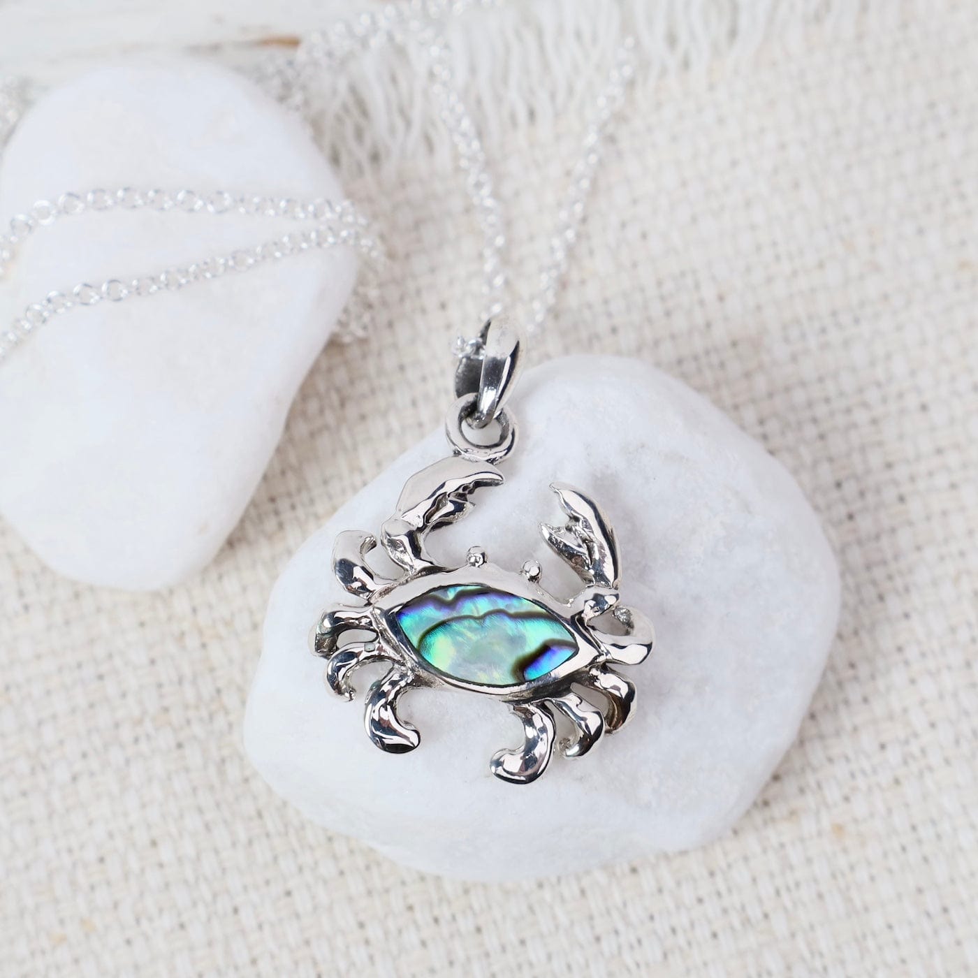 PND Sterling Silver Small Crab with Abalone Inlay - on