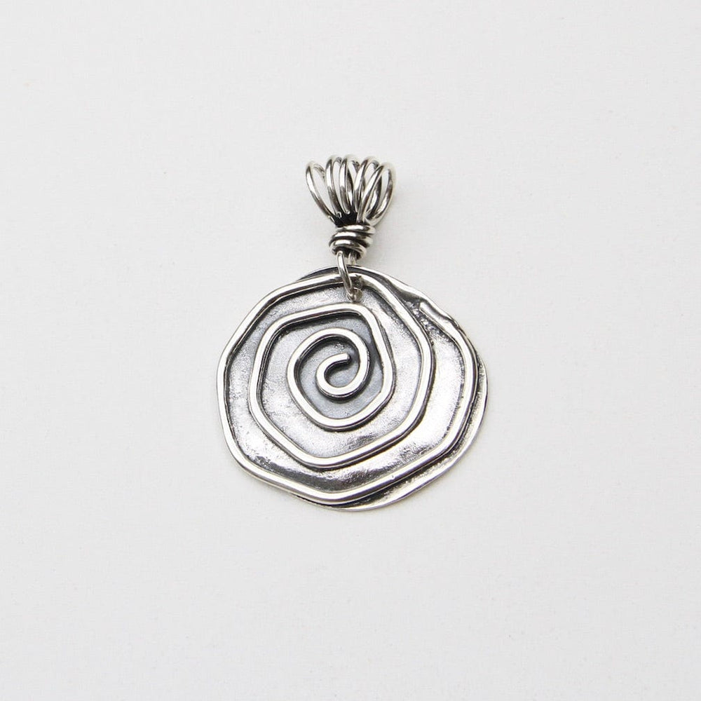 
                      
                        PND Sterling Silver Spiral Pendant on Vine Bail
                      
                    