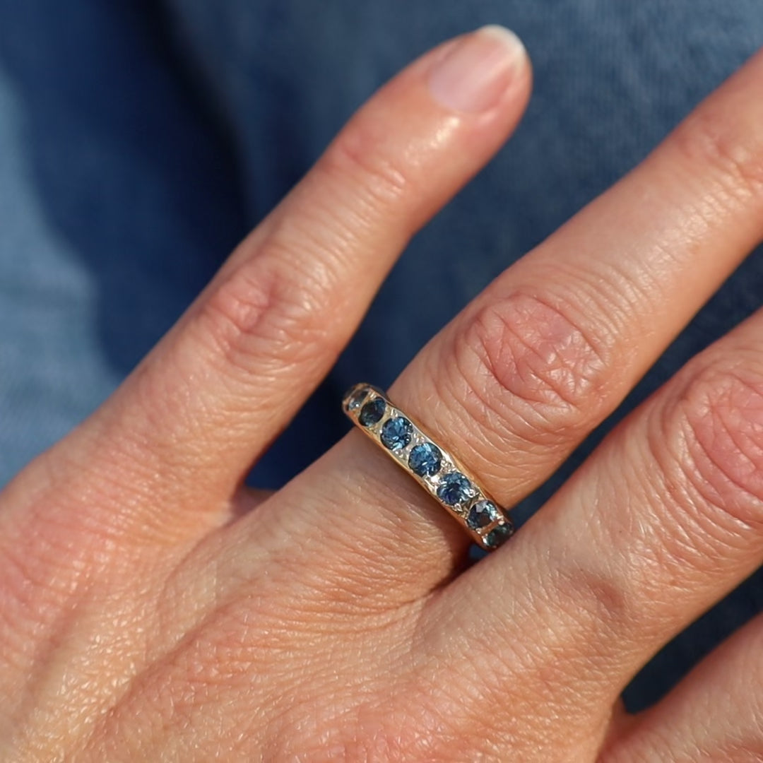 Eleven Stone Montana Sapphire Band Ring