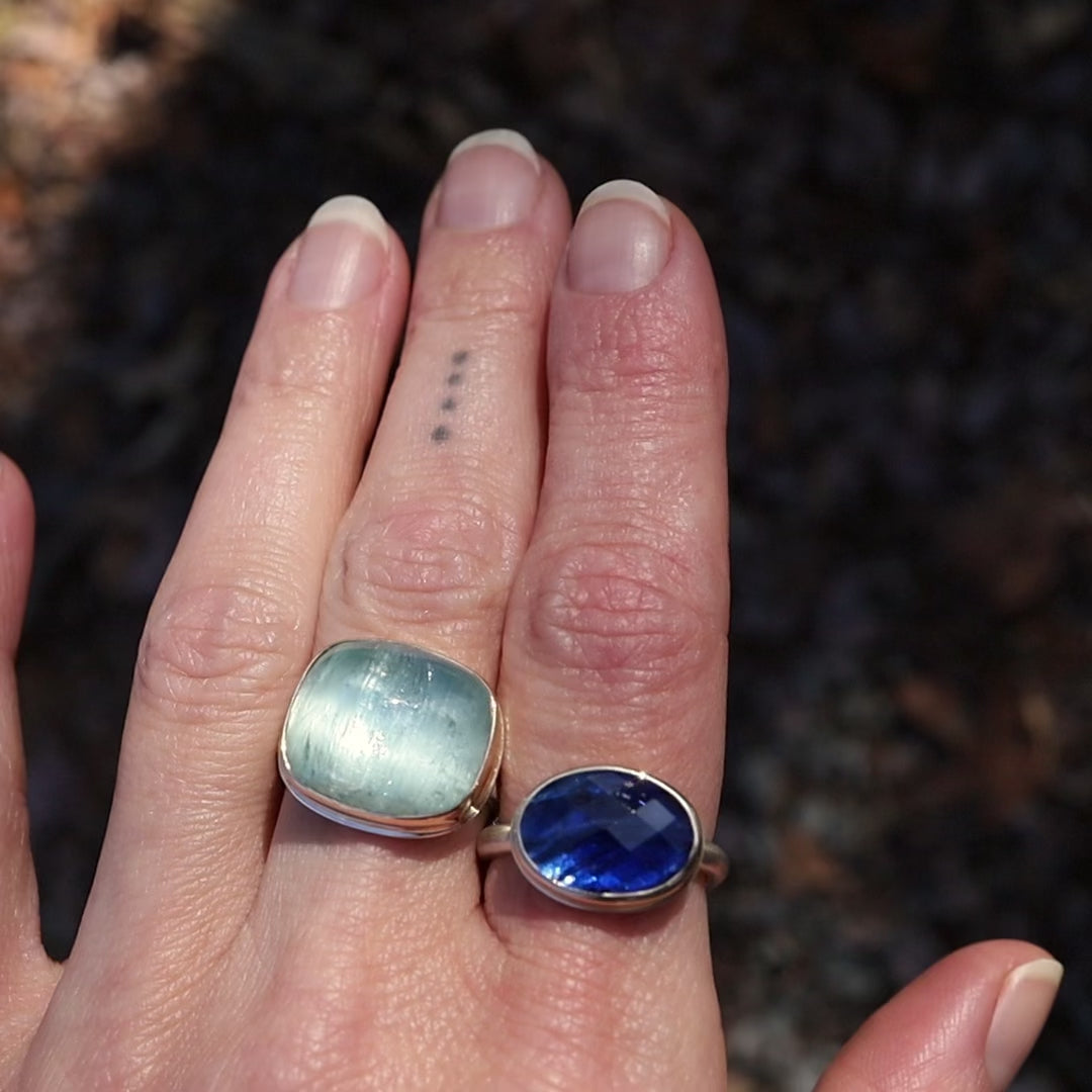 Jamie Joseph Small Oval Checkerboard Kyanite Ring