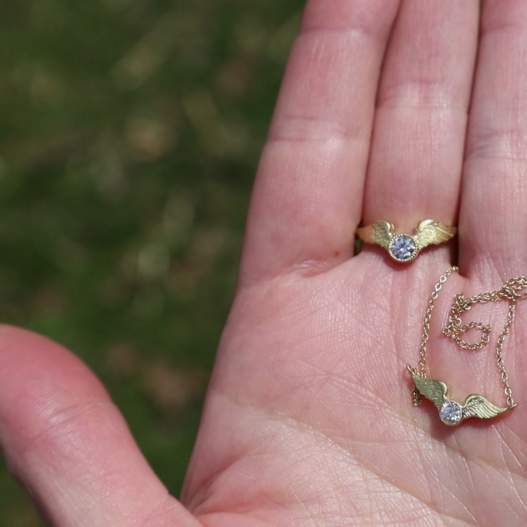 Tiny Flying Diamond Stud Earrings