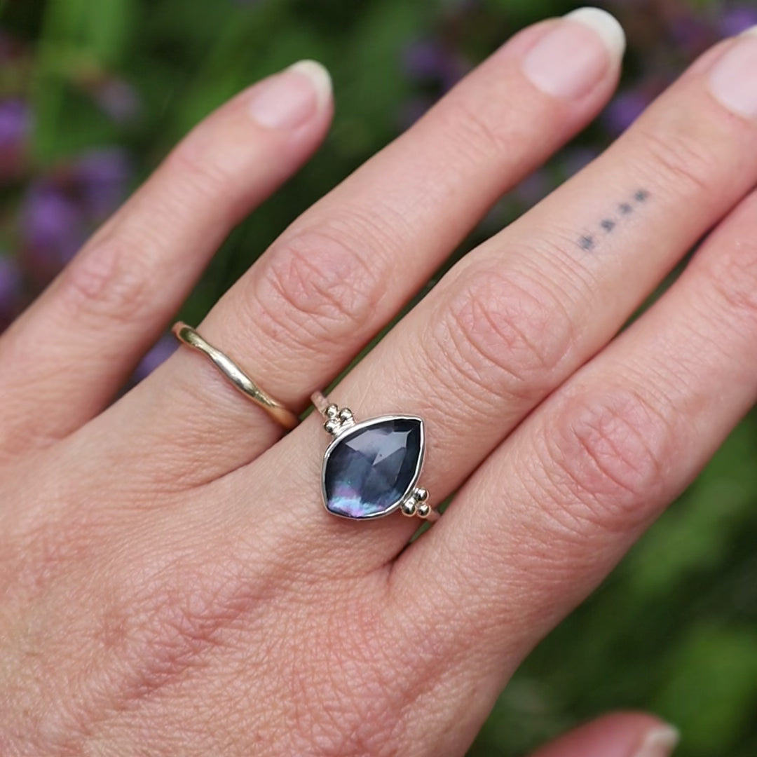 Onyx &  Abalone Ring