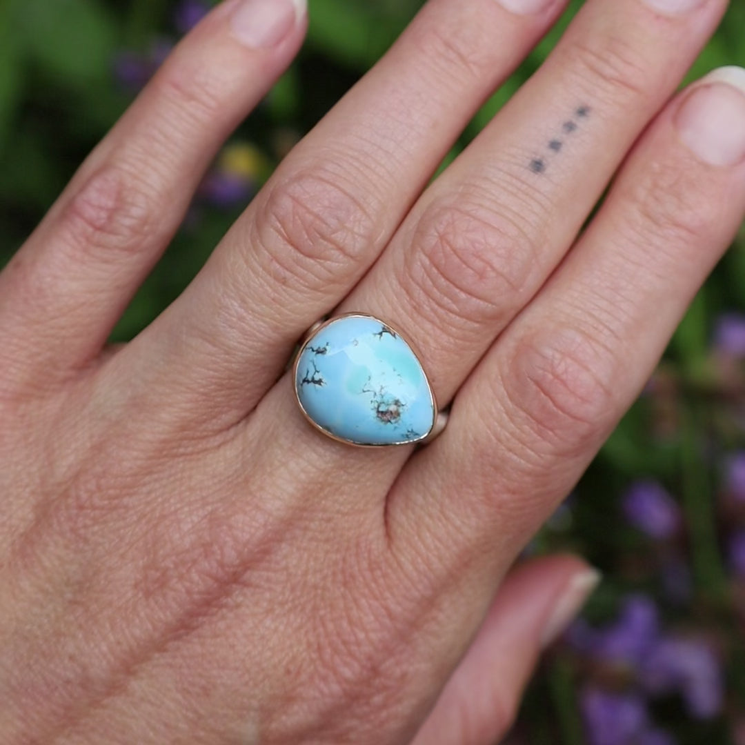 Golden Hill Turquoise Pear Ring